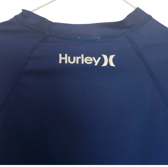 Pre-owned Hurley Navy Blue Rash Guard with Short Sleeves Crew Neck. Size XL - Picture 4 of 10